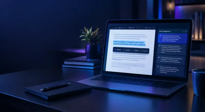 AI Paraphraser writing workflow
