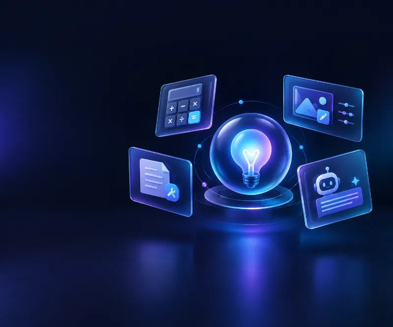 Concept illustration of creating useful online tools from user ideas