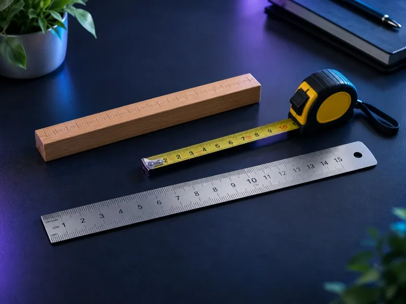 Length converter reference showing metric and imperial measurements
